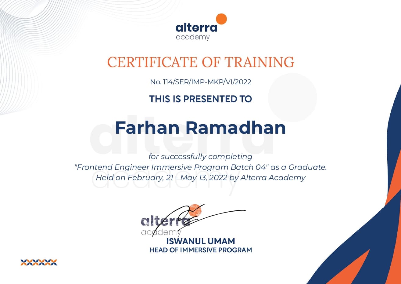 Frontend Engineer Immersive Program Batch 04